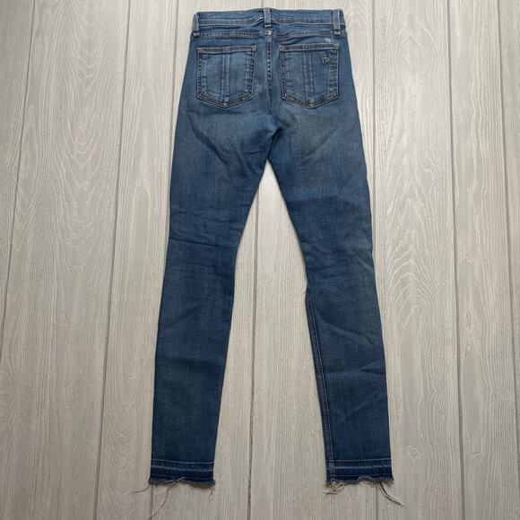 Rag & Bone Denim Women's Distressed Raw Ankle Blue Capri Jeans Size 24 - Picture 2 of 11